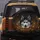 Majestic Siberian Husky Black White Fur Blue Eyes Golden Orange Autumn Leaves - Nature Lover Gift Spare Tire Cover - 5