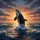 Orca Killer Whale Breaching Foamy Ocean Waves Sunset Sky - Wildlife Lover Gift Spare Tire Cover - 6