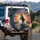 Orca Killer Whale Breaching Foamy Ocean Waves Sunset Sky - Wildlife Lover Gift Spare Tire Cover - 3