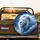 White Lion Glowing Blue Eyes Ice Blue Mane Cosmic Clouds - Wildlife Lover Gift Spare Tire Cover - 2
