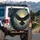 Powerful Black Raven Mid-flight Spread Wings Emerald Eyes Stormy Sky Wildlife Lover Gift Spare Tire Cover - 3