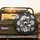 Skulls White Lilies Ornate Foliage - Gothic Decor Gift Spare Tire Cover - 2