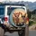 Chihuahua Dogs Red Bandana Sunglasses Scenic Sunset View - Dog Lover Road Trip Gift Spare Tire Cover - 3