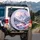 Snowy Cabin Alpine Mountains Pine Trees Flowered Slopes - Travel Essentials Gift Spare Tire Cover - 3