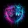Lion Cub Wolf Glowing Eyes Fuchsia Purple Cyan Blue Cosmic Neon Drips - Wildlife Lover Gift Spare Tire Cover - 6