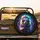 Futuristic VR Goggles Lion Glowing Musical Notes - Sci-Fi Music Lover Gift Spare Tire Cover - 2