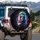 Futuristic VR Goggles Lion Glowing Musical Notes - Sci-Fi Music Lover Gift Spare Tire Cover - 3
