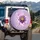 Purple Lotus Flower Butterfly Vine Home Decor Gift for Yoga Lover Spare Tire Cover - 3