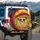 Ornate Calavera Sugar Skull Sombrero Roses Cacti Sunburst - Day of the Dead Gift Spare Tire Cover - 3