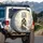White Lion Hooded Figure Silver Armor Golden Broadsword - Fantasy Lover Gift Spare Tire Cover - 3