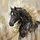 Black Horse White Blaze Beige Cream Gold Leaf - Horse Lover Vehicle Decor Gift Spare Tire Cover - 6