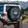 Wolf Head Golden Eyes Tribal Feathers Azure Gems - Wildlife Lover Home Decor Gift Spare Tire Cover - 3