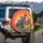 Four Skeletons Cruising Hoodies Sunglasses Fiery Sunset Sky - Vehicle Accessory Gift Spare Tire Cover - 3