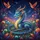 Iridescent Blue Dragon Fantastical Garden Celestial Sky - Fantasy Lover Gift Spare Tire Cover - 6