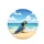Vibrant Macaw Tropical Sandy Beach Ocean Waves - Tropical Home Decor Gift Spare Tire Cover - 4