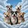 Five Distinct Pitbull Dogs Smiling Cloud Sky - Dog Lover Gift Spare Tire Cover - 6
