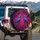 Vibrant Blue Birds Mirrored Gaze Abstract Splashes - Wildlife Lover Gift Spare Tire Cover - 3