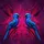 Vibrant Blue Birds Mirrored Gaze Abstract Splashes - Wildlife Lover Gift Spare Tire Cover - 6