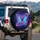 Majestic Blue Butterfly Energetic Swirls - Outdoor Travel Car Accessory Spare Tire Cover - 3