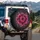 Fuchsia Pink Daisy Flowers Dragonflies Berry Clusters - Home Decor Garden Lover Gift Spare Tire Cover - 3