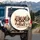 Three Fluffy Shih Tzu Puppies Floral Crown Collar Bow - Dog Lover Gift Spare Tire Cover - 3