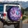 Iridescent Purple Blue Butterfly Rose Celestial Field - Fantasy Lover Gift Spare Tire Cover - 3