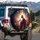Divine Bearded Figure Golden Aura Starfield - Spiritual Journey Gift Spare Tire Cover - 3
