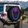 Neon Skull Macabre Cyberpunk Decor - Goth Lover Gift Spare Tire Cover - 3