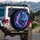 Cosmic Wolf Neon Blue Magenta Nebula Stars Universe - Wolf Lover Gift Spare Tire Cover - 3