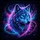 Cosmic Wolf Neon Blue Magenta Nebula Stars Universe - Wolf Lover Gift Spare Tire Cover - 6