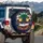 HAITI Palm Tree Christmas Train Snowflake Laurel - Haitian Holiday Gift Spare Tire Cover - 3