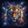 Galactic Cosmic Tiger Head Electric Blue Eyes - Wildlife Car Accessory Gift Spare Tire Cover - 6