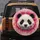 Panda Face Pink Fuchsia Paint Splatter - Wildlife Lover Travel Essentials Spare Tire Cover - 5