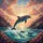 Leaping Dolphins Ocean Wave Rainbow Sunset Sky - Wildlife Lover Outdoor Gift Spare Tire Cover - 6