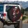 Gothic Sugar Skull Woman Profile Human Skull Roses Foliage - Dia de los Muertos Gift Spare Tire Cover - 3