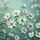 White Dogwood Flowers Green Leaves Serene Teal Turquoise Woodland - Nature Lover Gift Spare Tire Cover - 6