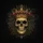 Golden Human Skull Crown Jewels Filigree Fleur-de-lis - Bold Statement Gift Spare Tire Cover - 6