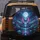 Glowing Magenta Butterfly Waterfall Full Moon - Mystical Night Decor Gift Spare Tire Cover - 5