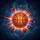 Glowing Basketball Electric Magenta Orange Splatter - Sports Fan Gift for Athletes Spare Tire Cover - 6