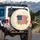 Stars and Stripes American Flag Aged Fabric - Patriotic Home Decor Spare Tire Cover - 3