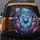Glowing Blue Butterfly Pink Lavender Chrysanthemum Floral Garden - Wildlife Lover Gift Spare Tire Cover - 5