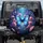 Glowing Blue Butterfly Pink Lavender Chrysanthemum Floral Garden - Wildlife Lover Gift Spare Tire Cover - 1