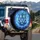 Electric Blue Siberian Tiger Head Swirling Energy Mist - Adventure Gear Gift Spare Tire Cover - 3