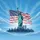 Statue of Liberty American Flag NYC Skyline - Independence Day Gift for Veterans Spare Tire Cover - 6