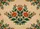 Folk Art Floral Crest Burnt Orange Layered Blossoms - Nature Lover Gift Doormat - 7