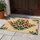 Folk Art Floral Crest Burnt Orange Layered Blossoms - Nature Lover Gift Doormat - 5