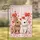 Bunnies Hearts Pink Blossoms - Anniversary Home Decor Gift for Couple Garden Flag - 1