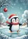 Santa Hat Penguin Ice Skater Snowy Village - Christmas Holiday Home Decor Gift Garden Flag - 6