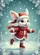 White Bunny Ice Skating Christmas Snowflake - Winter Holiday Home Decor Gift Garden Flag - 6