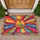 Peace Sign Sunburst Sunflowers Butterflies Geometric Shapes Home Decor Gift Doormat - 1